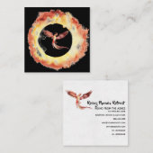 *~* Oranje Red Flame Phoenix Ring of Fire Black Vierkante Visitekaartje (Voorkant / Achterkant)