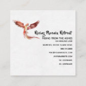 *~* Oranje Red Flame Phoenix Ring of Fire Black Vierkante Visitekaartje (Achterkant)