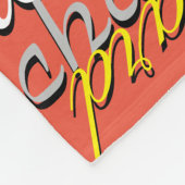 Oranje-Red Fleece Deken met een naampatroon (Hoek)