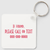 Oranje Red Multilingual "Bedankt" Typografie Key Sleutelhanger (Achterkant)