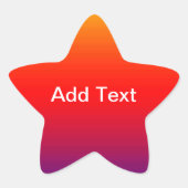 Oranje Red Sunset Sky Voeg naam toe Ster Sticker (Voorkant)