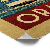 Oranje reddingsboot Vintage Travel Alabama Poster (Hoek)