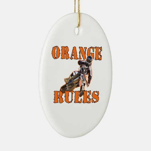 Oranje regels keramisch ornament (Rechts)