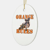 Oranje regels keramisch ornament (Links)
