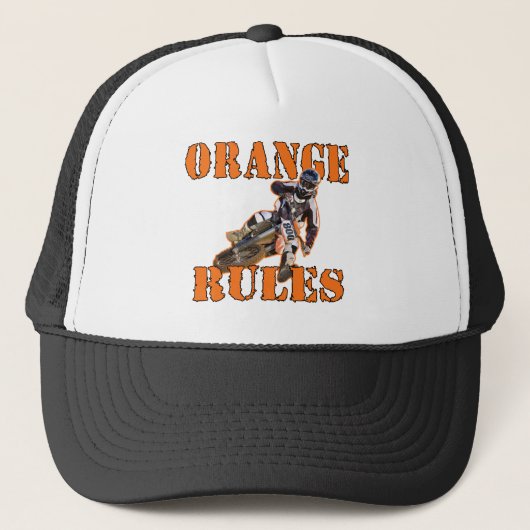 Oranje regels trucker pet (Voorkant)