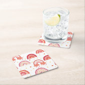 Oranje regenboog kartonnen onderzetters (Insitu)