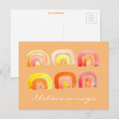 Oranje regenboog retro inspiratie quote briefkaart (Voorkant / Achterkant)