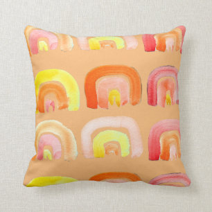 Oranje regenboog schattige retro-kunst kussen