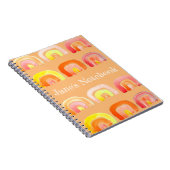 Oranje regenboog schattige retro-kunst notitieboek (Rechterzijde)