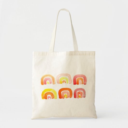 Oranje regenboog schattige retro-kunst tote bag (Voorkant)