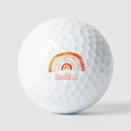 Oranje regenboog voornaam golfballen
