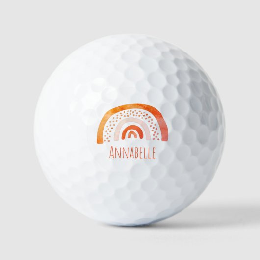 Oranje regenboog voornaam golfballen (Voorkant)