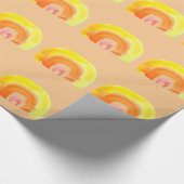 Oranje regenboogliefdeswaterverf cadeaupapier (Hoek)