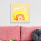 Oranje regenboogliefdeswaterverf canvas afdruk (Insitu (Woonkamer))