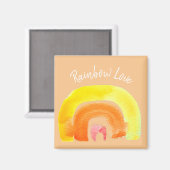 Oranje regenboogliefdeswaterverf magneet (Voorkant / Achterkant)