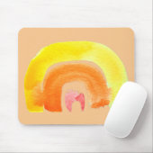 Oranje regenboogliefdeswaterverf muismat (Met muis)