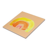 Oranje regenboogliefdeswaterverf tegeltje (Zijkant)