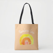 Oranje regenboogliefdeswaterverf tote bag (Voorkant)