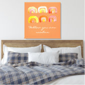 Oranje regenboogretro inspiratie citaat canvas afdruk (Insitu (Slaapkamer))