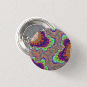 Oranje regenboogtandwielen ronde button 3,2 cm
