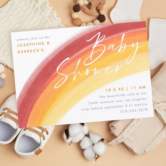 Oranje regenbooguitnodiging kaart