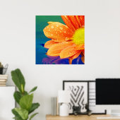 Oranje regendruppels Fotografie Poster (Thuiskantoor)