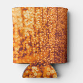 Oranje regendruppels op glas, abstracte achtergron blikjeskoeler (Achterkant)