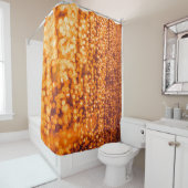 Oranje regendruppels op glas, abstracte achtergron douchegordijn (In situ)