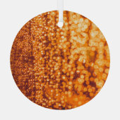Oranje regendruppels op glas, abstracte achtergron glas ornament (Achterkant)