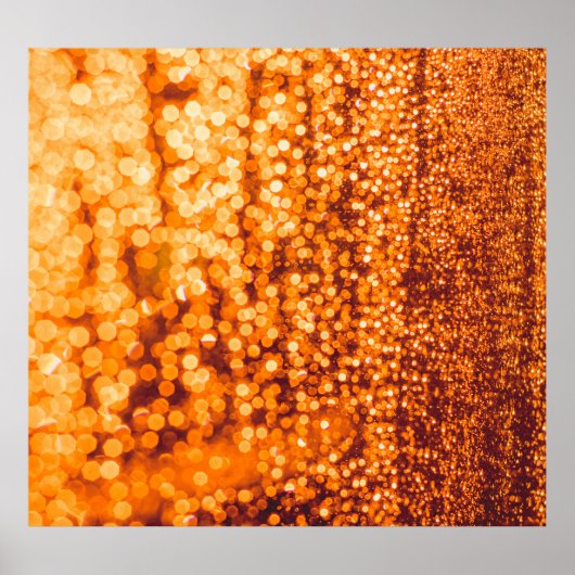 Oranje regendruppels op glas, abstracte achtergron poster (Voorkant)
