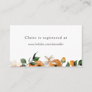 Oranje register van bloesems-douches informatiekaartje