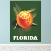 Oranje reisposter Florida Canvas Afdruk (Insitu (Houten vloer))
