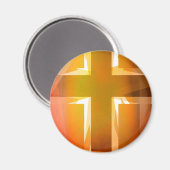 Oranje religieus kruis magneet (Voorkant / Achterkant)