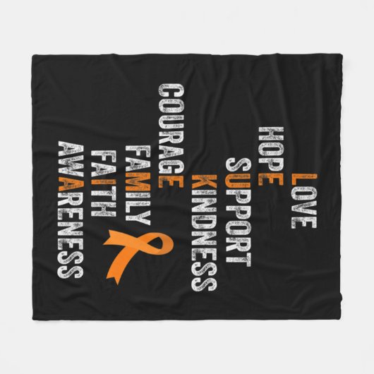 Oranje remmer  Aml Leukemie Awar Fleece Deken (Voorkant (Horizontaal))