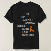 Oranje remmer  Aml Leukemie Awar T-shirt (Design voorkant)
