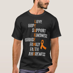 Oranje remmer Aml Leukemie Awar T-shirt
