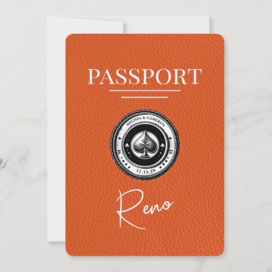 Oranje Reno Paspoort Bewaar de datum Save The Date (Voorkant)