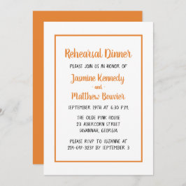 Oranje repetitie minimalistisch kaart