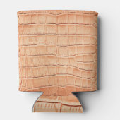 Oranje Reptielleer Textuur Ontwerp Blikjeskoeler (Achterkant)