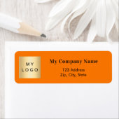Oranje retouradres van Business logo Etiket (Insitu)