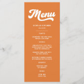 Oranje Retro 70s bruiloft Menu (Voorkant)