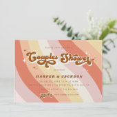 Oranje Retro 70s-paar — stelletschotel Kaart (Staand voorkant)