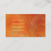 Oranje Retro Abstract schilderen 12 Visitekaartje (Achterkant)