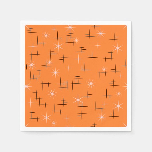 Oranje Retro atoomouderpatroon Servet (Voorkant)