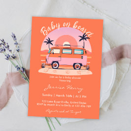 Oranje Retro Baby aan boord  Van Baby shower Kaart
