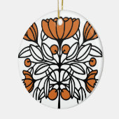 Oranje retro bloem keramisch ornament (Links)