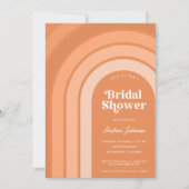 Oranje Retro Boho Rainbow Peach Vrijgezellenfeest Kaart (Voorkant)