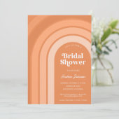 Oranje Retro Boho Rainbow Peach Vrijgezellenfeest Kaart (Staand voorkant)