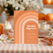 Oranje Retro Boho Regenboog Perzik Bruiloftsfeest Kaart