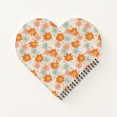 Oranje Retro Daisy 3 Foto Paard Collage Naam Notitieboek (Achterkant)